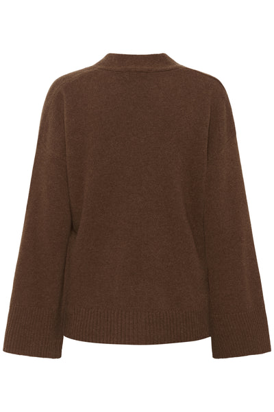 HuxiMW V-Neck Pullover Tobacco Brown - 10705282 Thumbnail