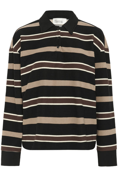 SalinaMW Polo Blouse Black Thumbnail