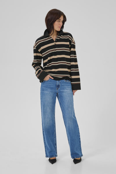 SalinaMW Polo Blouse Black Thumbnail
