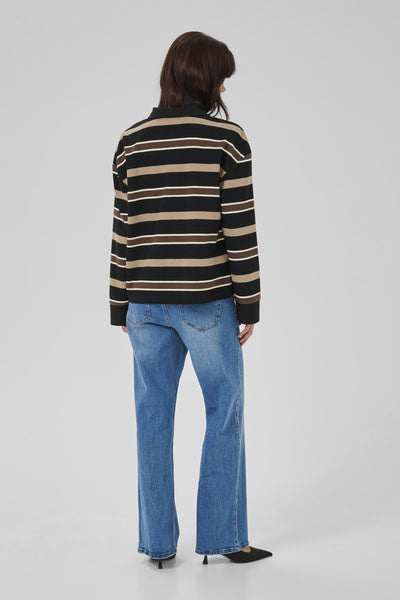 SalinaMW Polo Blouse Black Thumbnail