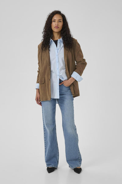 TaraMW Suede Blazer COGNAC - 10705298 Thumbnail