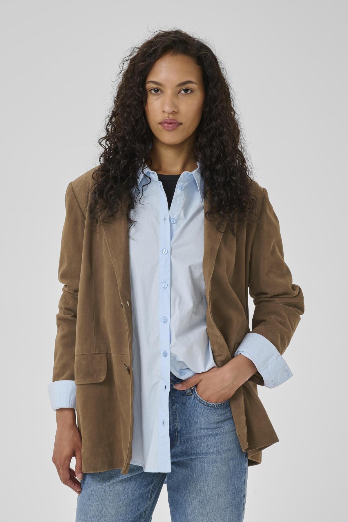TaraMW Suede Blazer COGNAC - 10705298