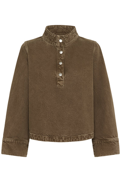MWAbby 175 Boxy Shirt Tobacco Brown Washed - 10705304 Thumbnail