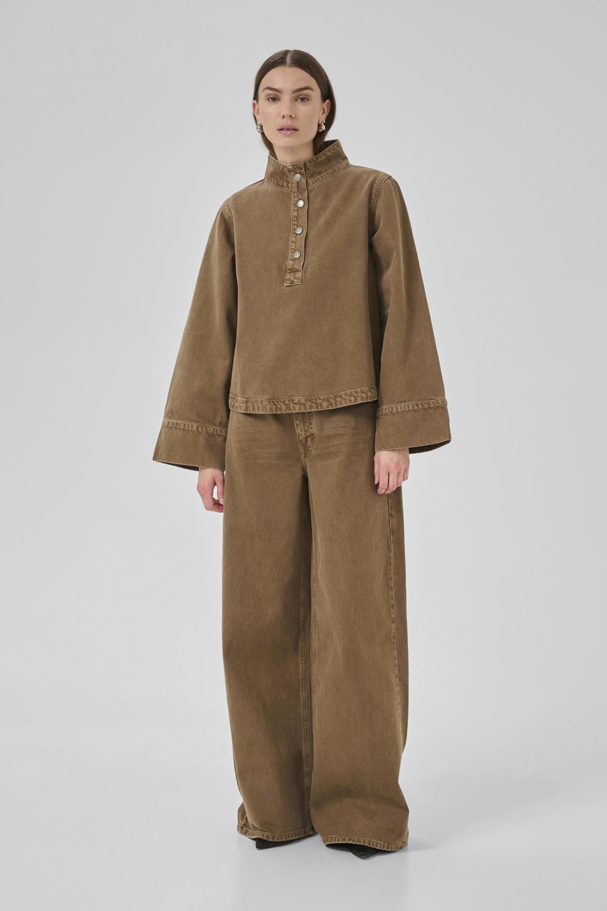 MWAbby 175 Boxy Shirt Tobacco Brown Washed - 10705304