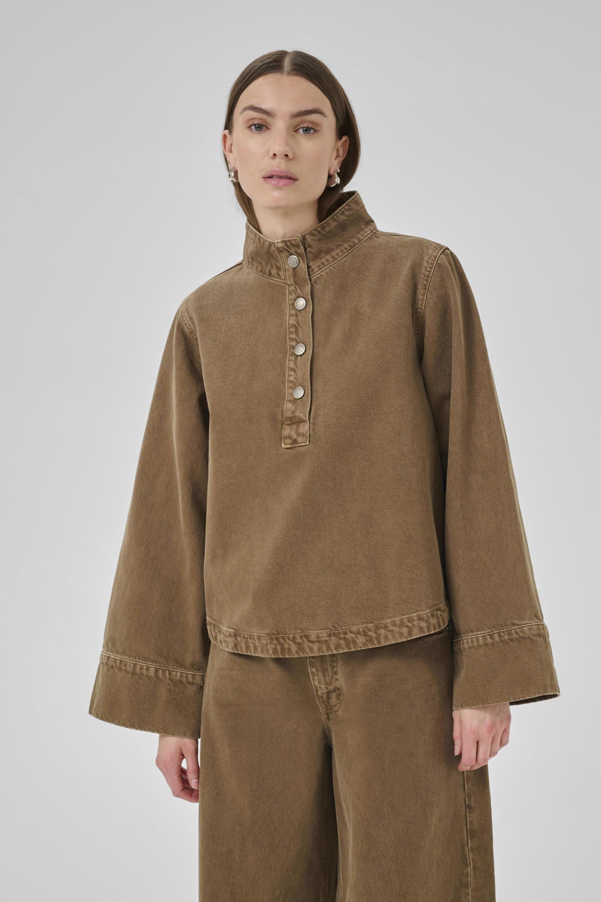 MWAbby 175 Boxy Shirt Tobacco Brown Washed - 10705304