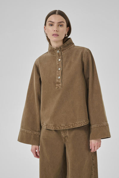 MWAbby 175 Boxy Shirt Tobacco Brown Washed - 10705304 Thumbnail