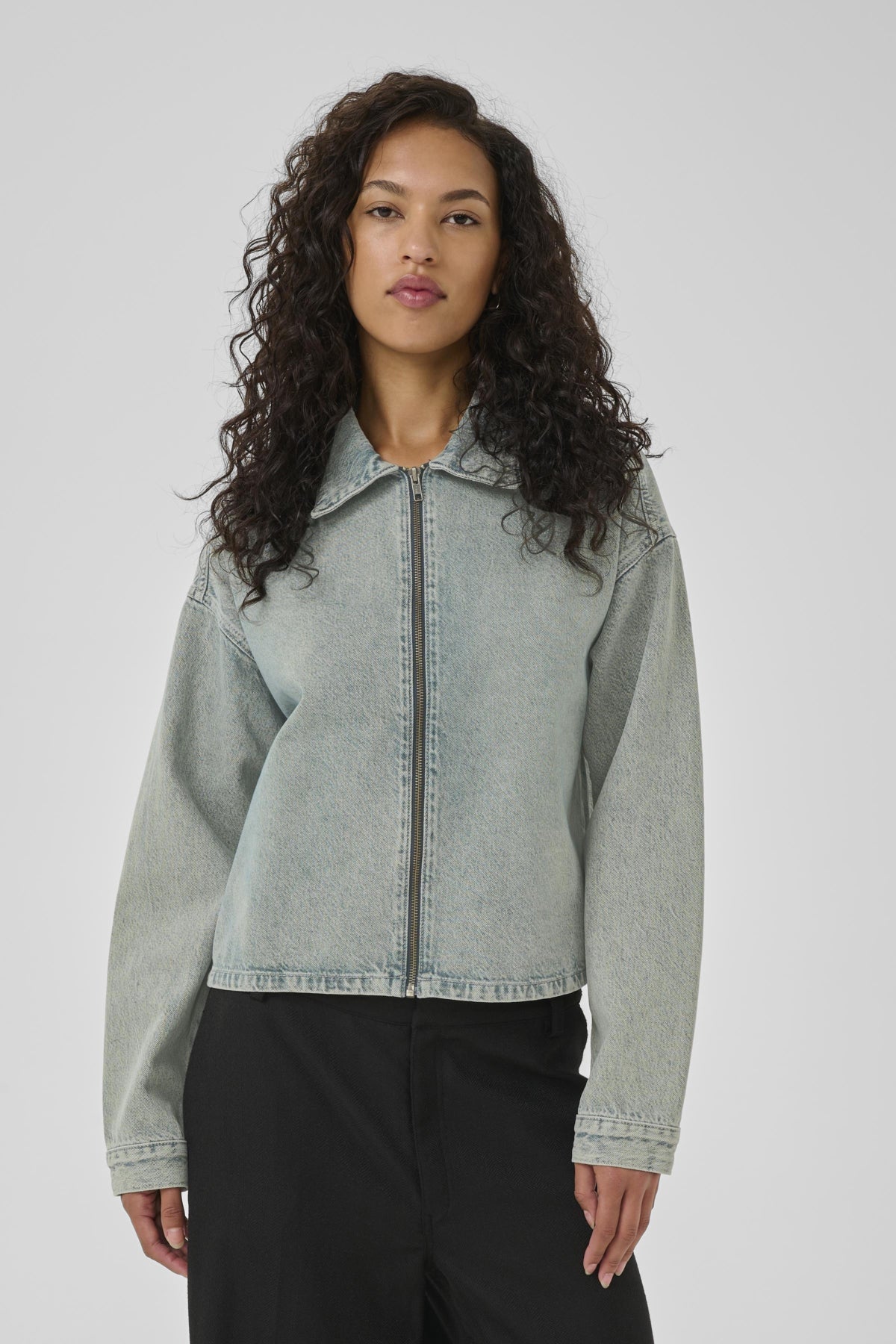 MWMalea 174 Boxy Jacket Light Blue Dirty Wash - 10705307
