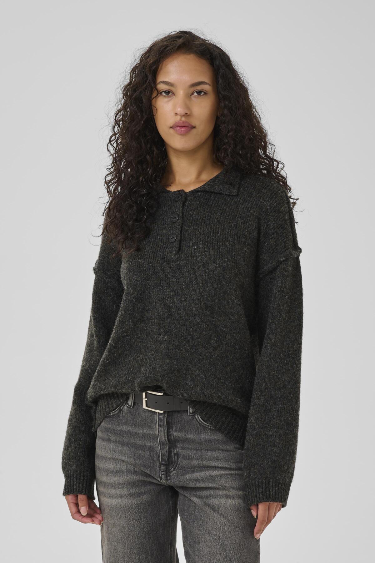 PalomaMW Polo Pullover Dark grey melange - 10705312