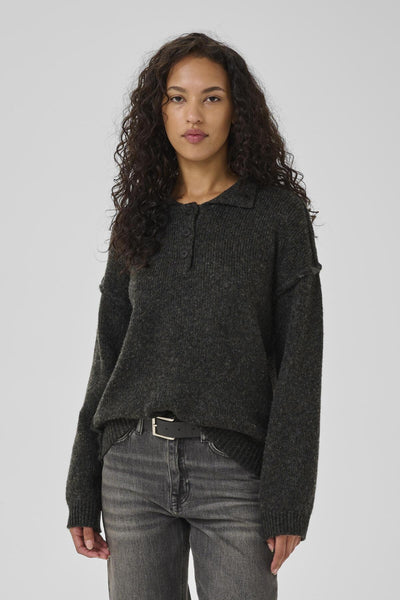 PalomaMW Polo Pullover Dark grey melange - 10705312 Thumbnail