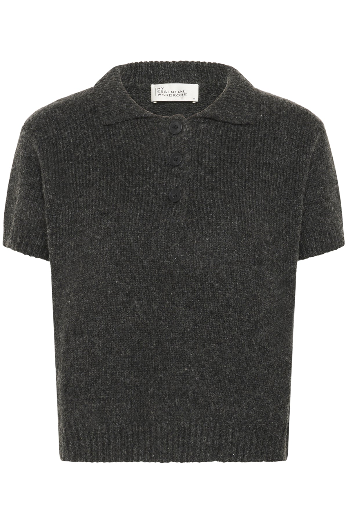 PalomaMW Knit Polo SS Dark grey melange - 10705313