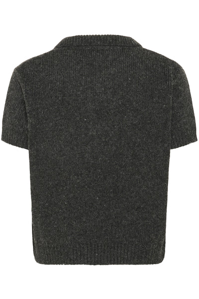 PalomaMW Knit Polo SS Dark grey melange - 10705313 Thumbnail