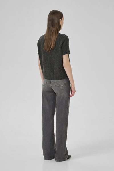 PalomaMW Knit Polo SS Dark grey melange - 10705313 Thumbnail
