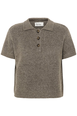 PalomaMW Knit Polo SS Brown Melange - 10705313