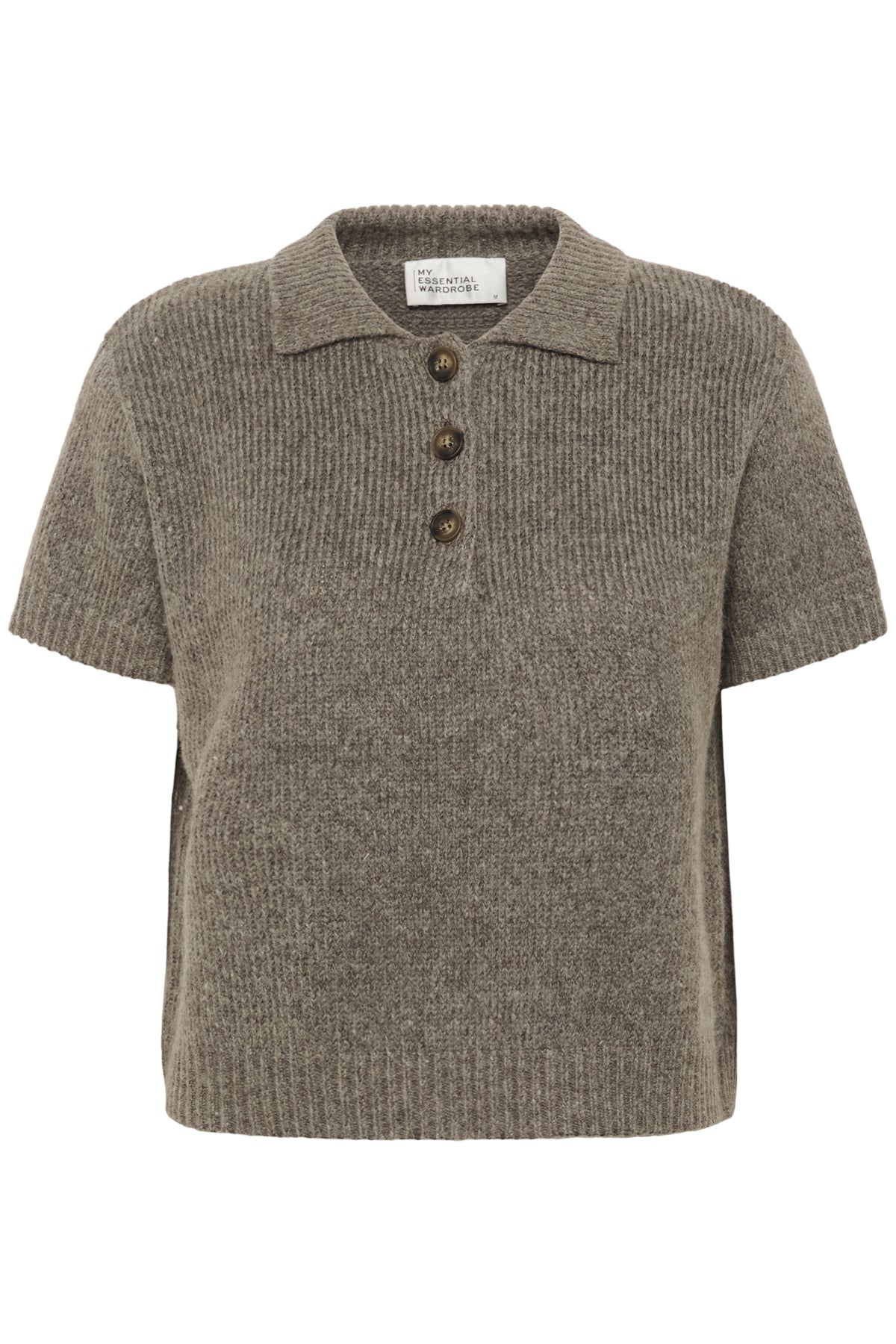 PalomaMW Knit Polo SS Brown Melange - 10705313