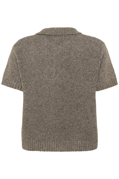 PalomaMW Knit Polo SS Brown Melange - 10705313 Thumbnail