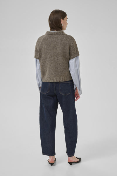 PalomaMW Knit Polo SS Brown Melange - 10705313 Thumbnail