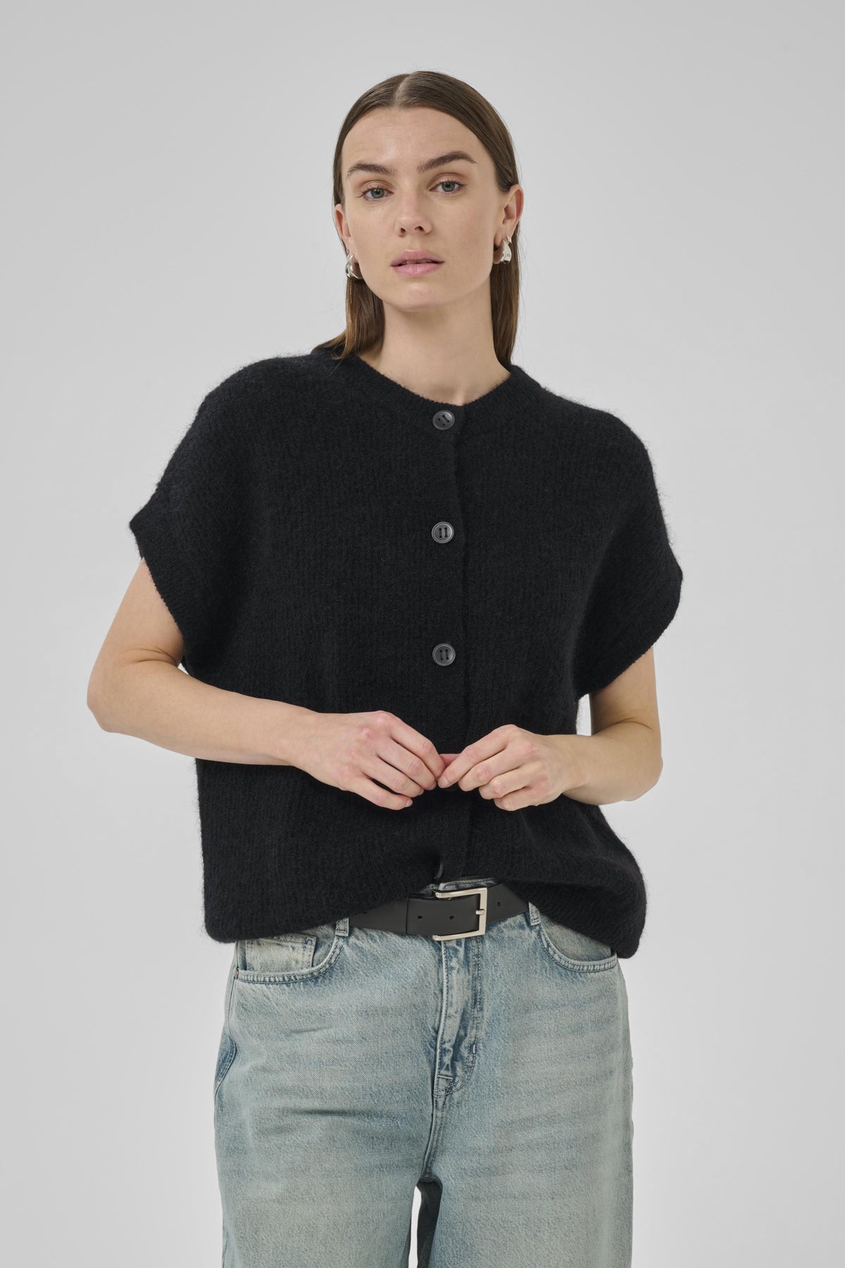 SivaMW OS Knit Cardigan Black - 10705314