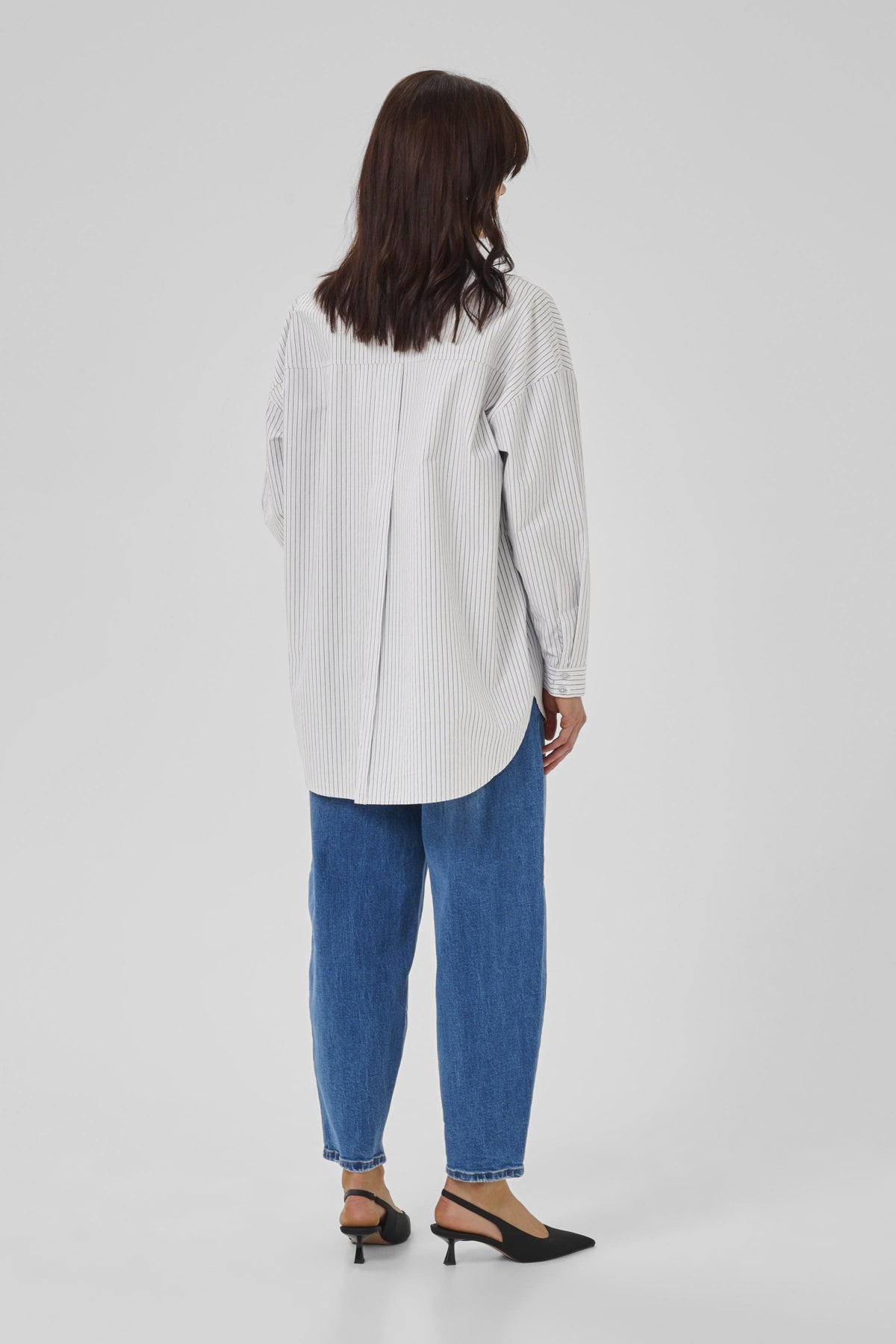 JeanMW Boxy Shirt PearlBlue Stiped - 10705358