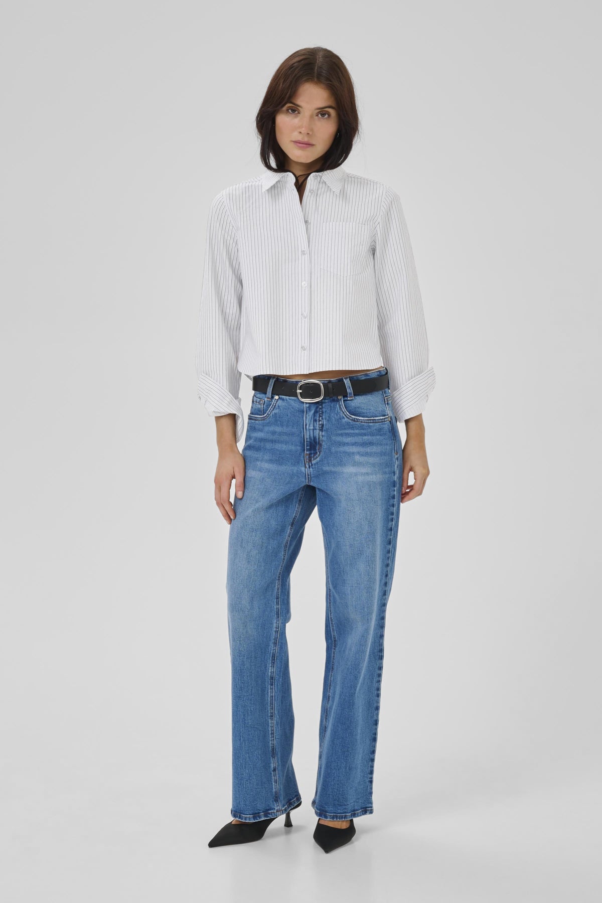 JeanMW Short Shirt PearlBlue Stiped - 10705363