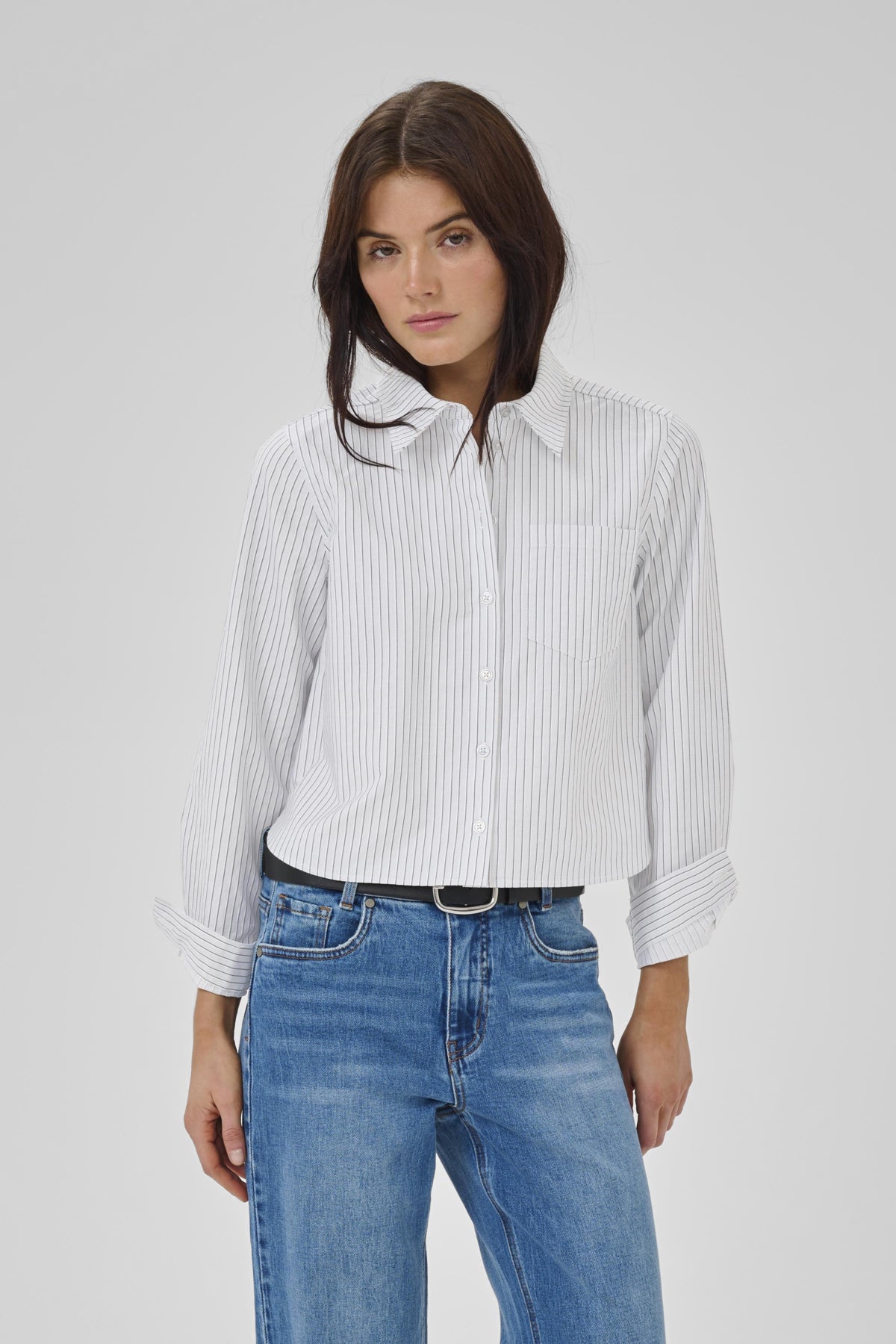 JeanMW Short Shirt PearlBlue Stiped - 10705363