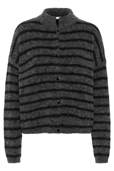 AlphaGZ short cardigan NOOS Charcoal Black striped - 10905931 Thumbnail