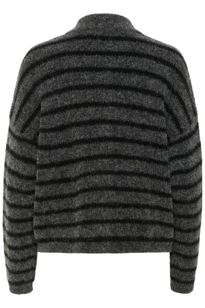 AlphaGZ short cardigan NOOS Charcoal Black striped - 10905931 Thumbnail