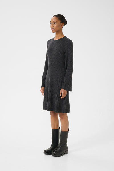AntaliGZ wool short dress NOOS Charcoal Melange - 10909319 Thumbnail