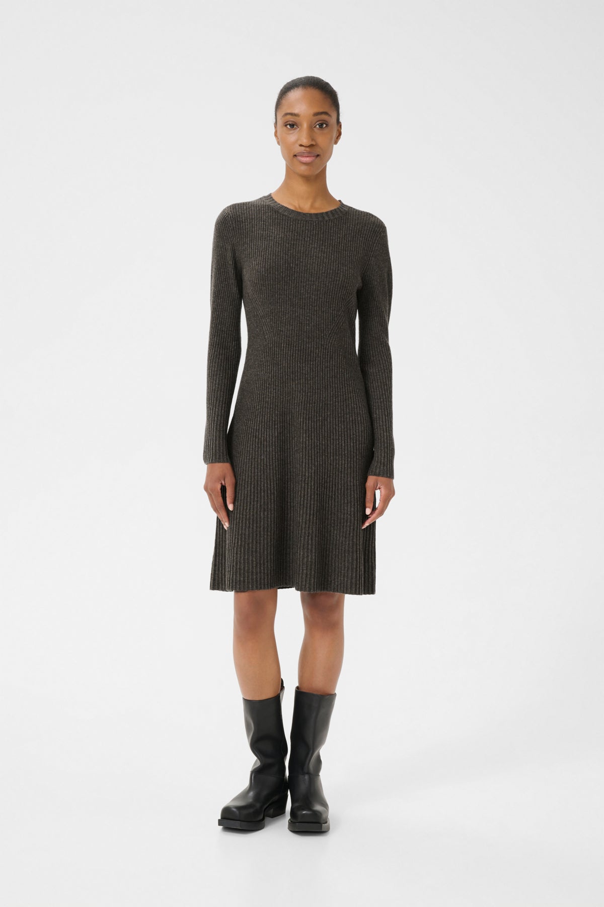 AntaliGZ wool short dress NOOS Chestnut Melange - 10909319