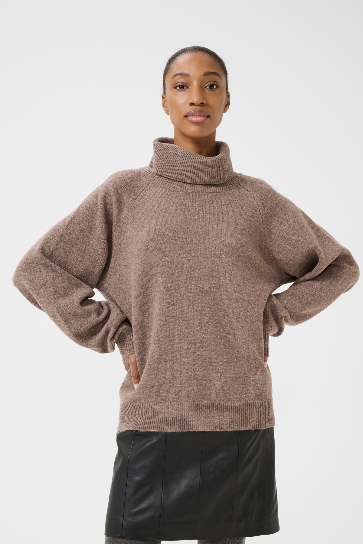 ManziGZ wool rollneck NOOS Chestnut Melange - 10909328