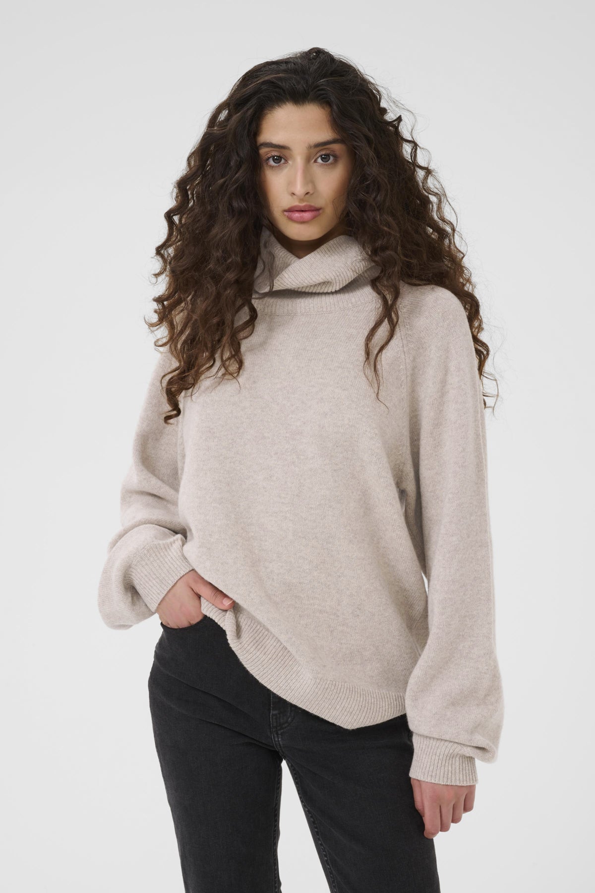 ManziGZ wool rollneck NOOS String Melange - 10909328