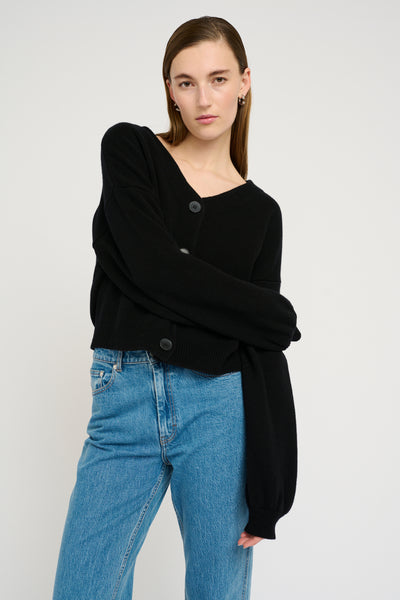 ManziGZ wool cardigan NOOS Black Thumbnail