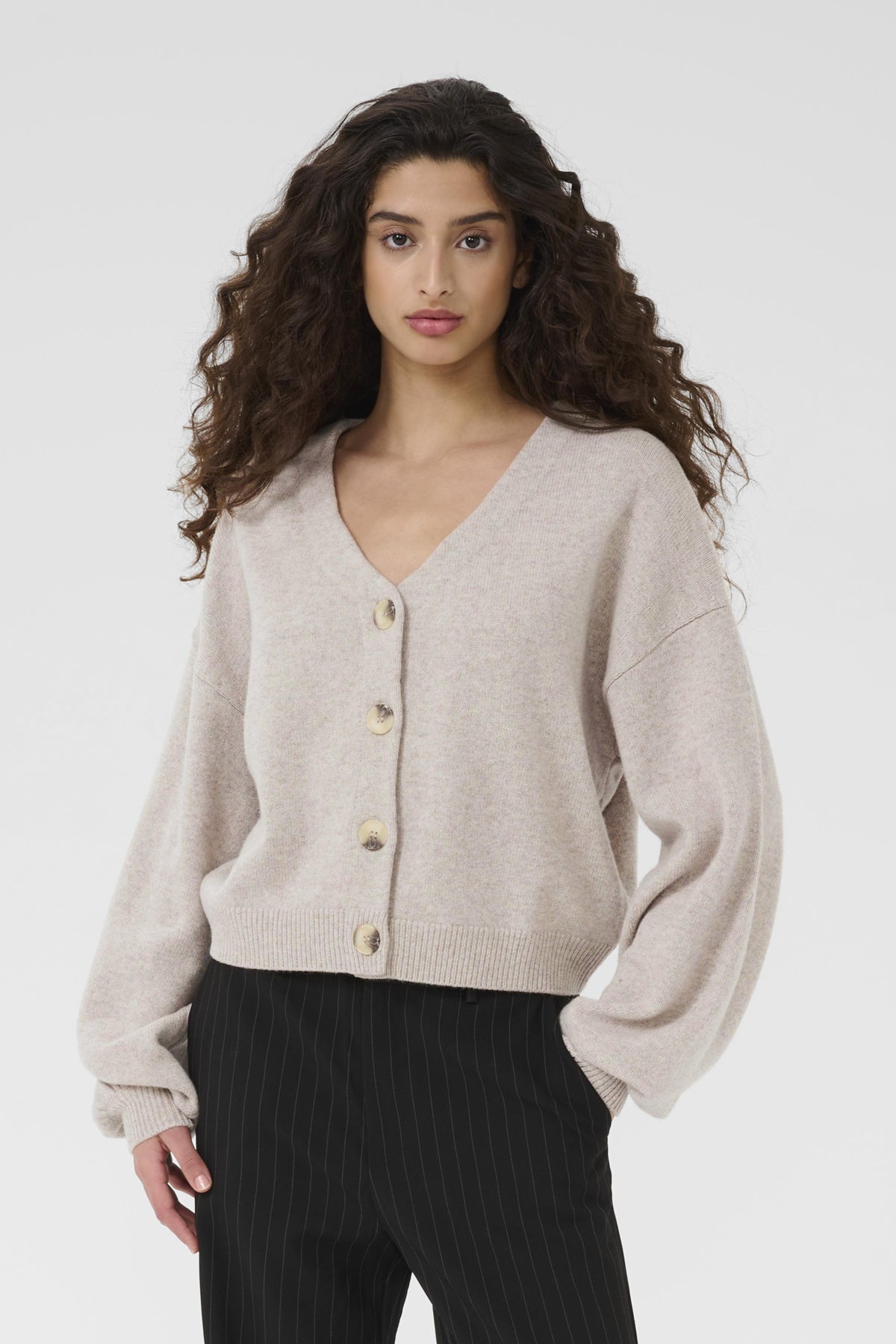 ManziGZ wool cardigan NOOS String Melange - 10909329