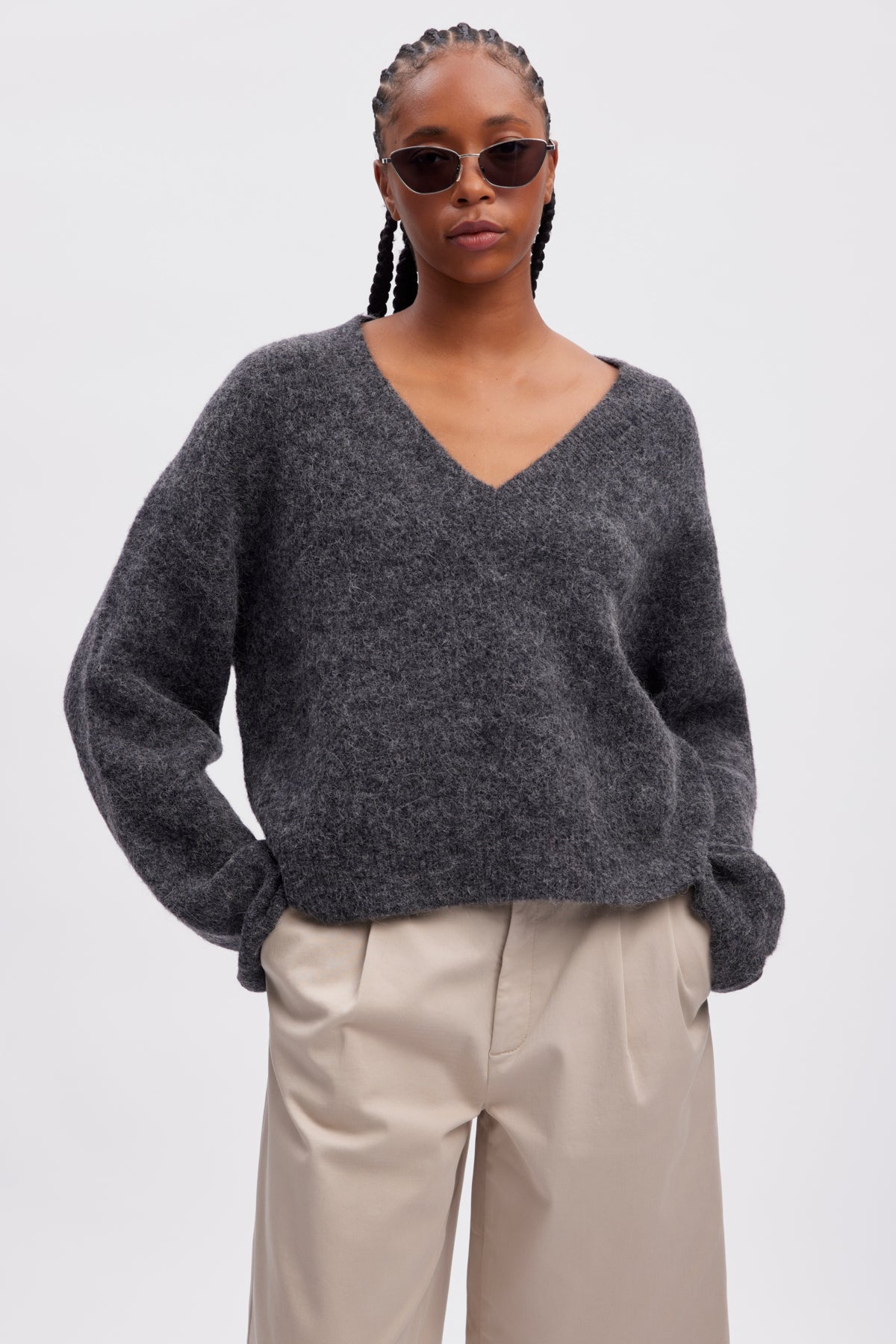 AlphaGZ V-neck NOOS Charcoal Melange - 10909332