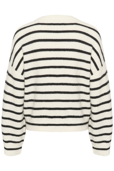 AlphaGZ V-neck striped NOOS Ivory black striped - 10909344 Thumbnail