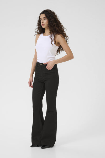 RivylinaGZ flared HW jeans NOO Black Washed - 10909658 Thumbnail