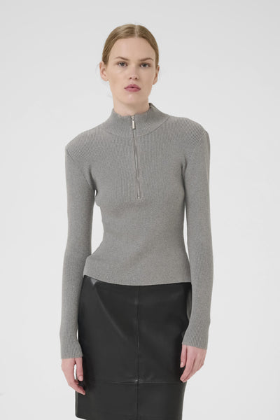 YasmiaGZ zipper pullover NOOS Grey Melange - 10909819 Thumbnail