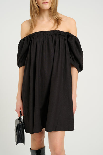 ElarahGZ linen short dress NOO Black - 10909830 Thumbnail