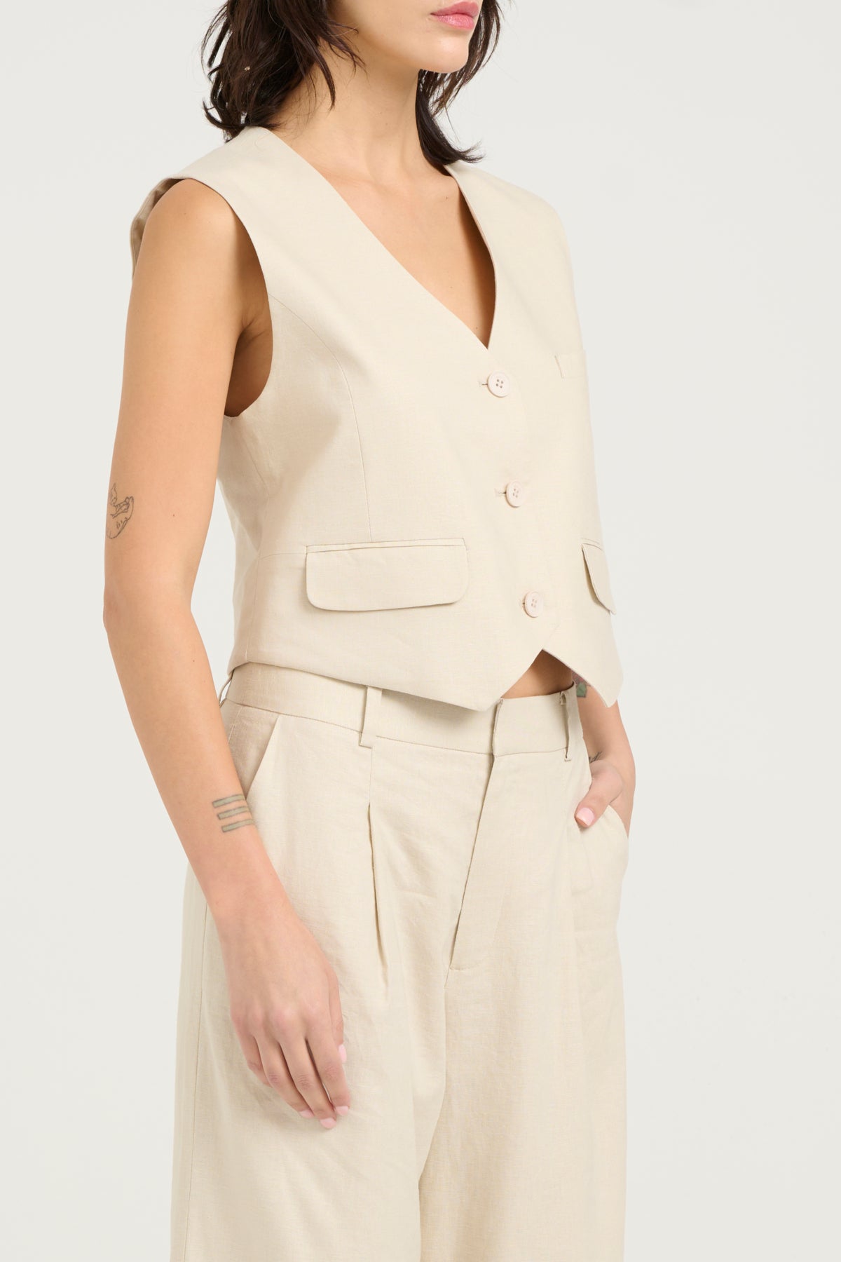 ElarahGZ linen waistcoat NOOS Ancient Scroll - 10909831