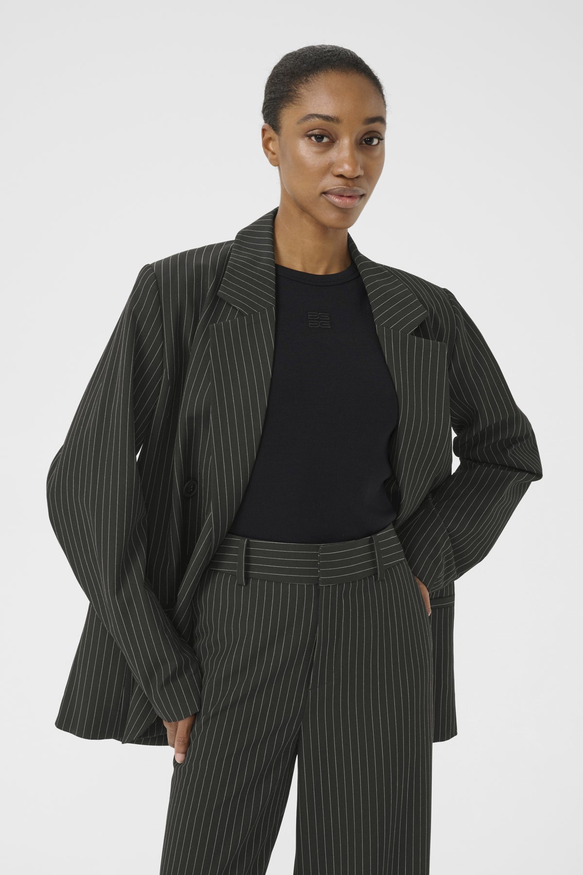 JoelleGZ pinstripe blazer 2.0 Black pinstripe - 10909835