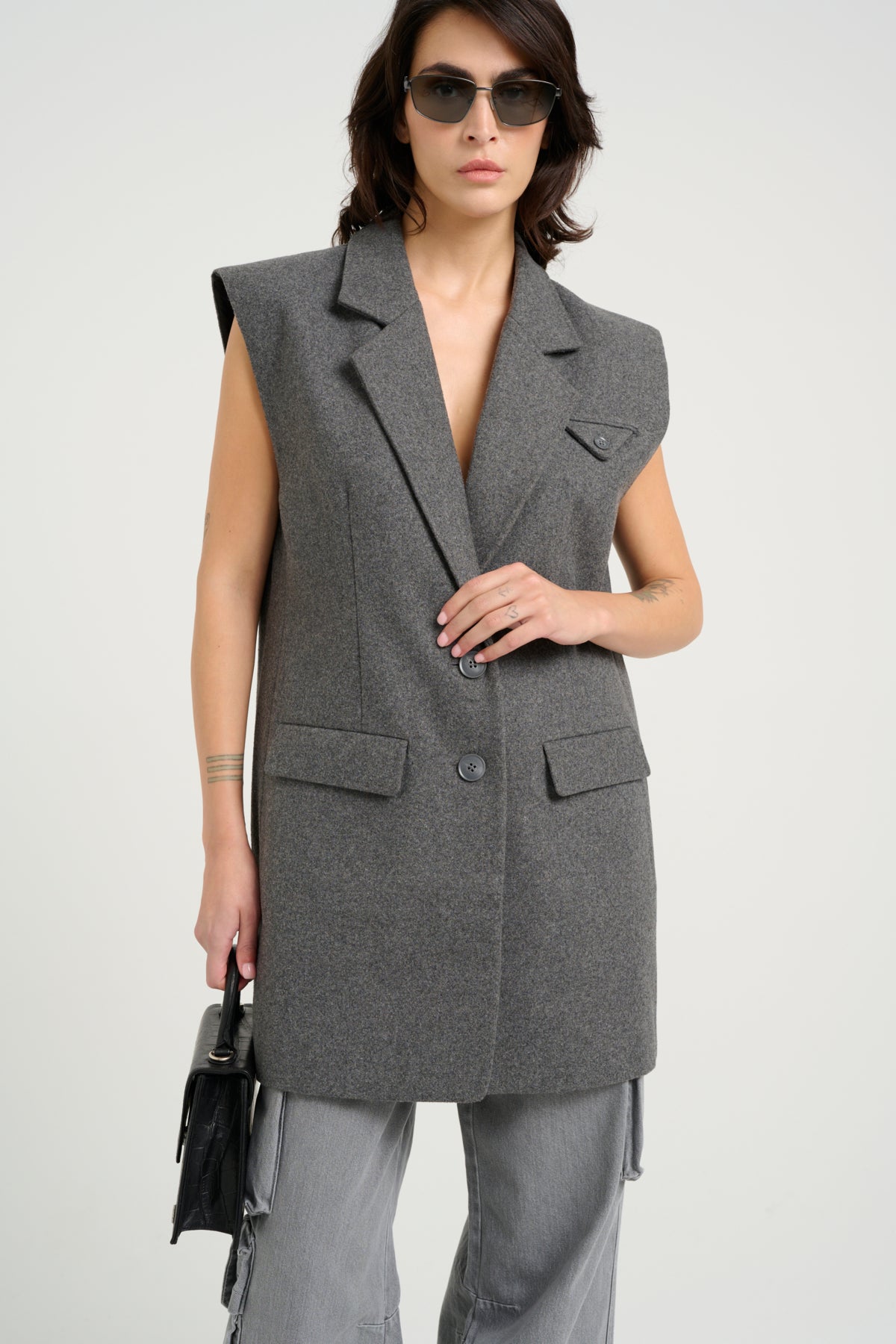 VellyGZ OZ vest Dark grey melange - 10909844
