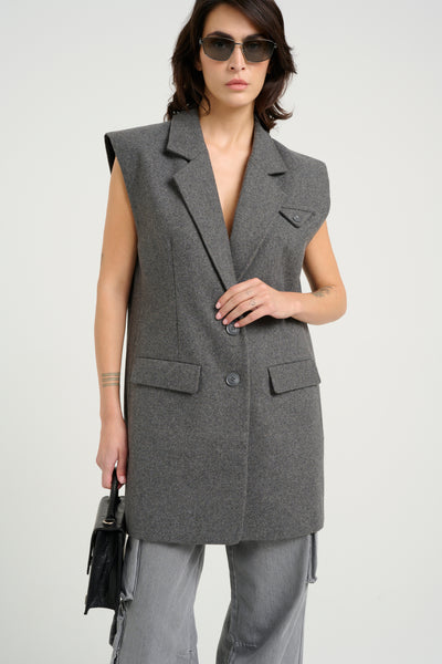 VellyGZ OZ vest Dark grey melange - 10909844 Thumbnail