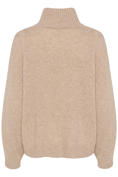 CasiaGZ high neck pullover NOO Light Weight Beige Melange - 10909851 Thumbnail
