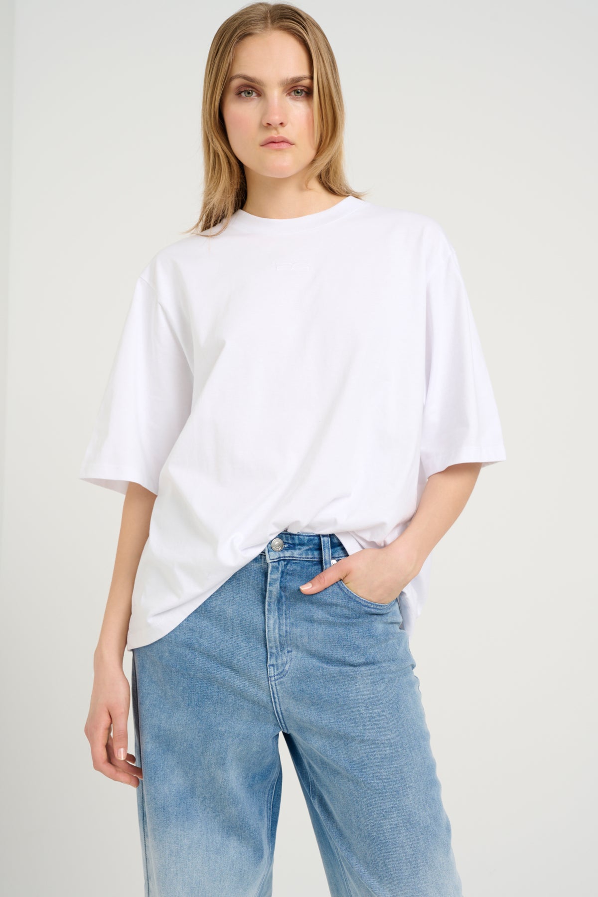 SimmaGZ emb tee NOOS Bright White - 10909865