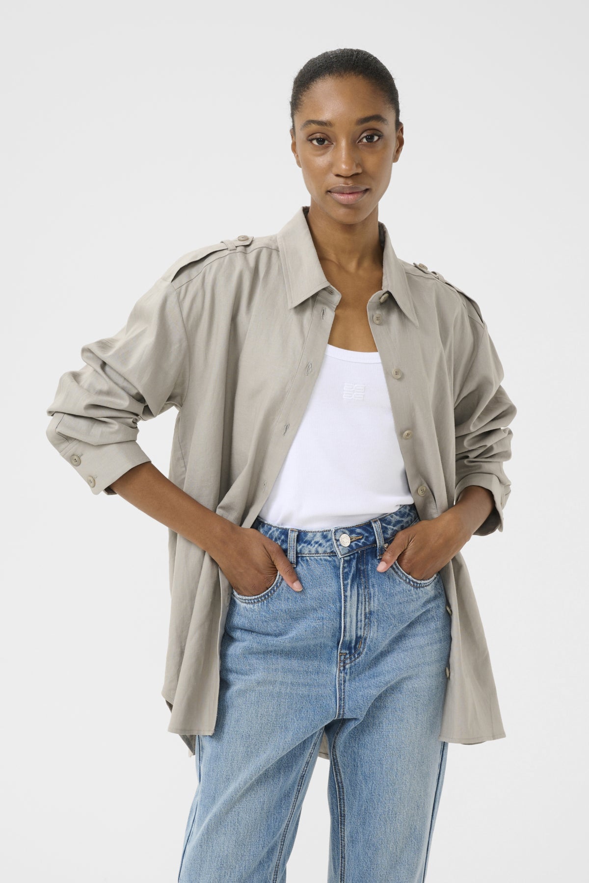 GZliane linen shirt Rock ridge - 10909908