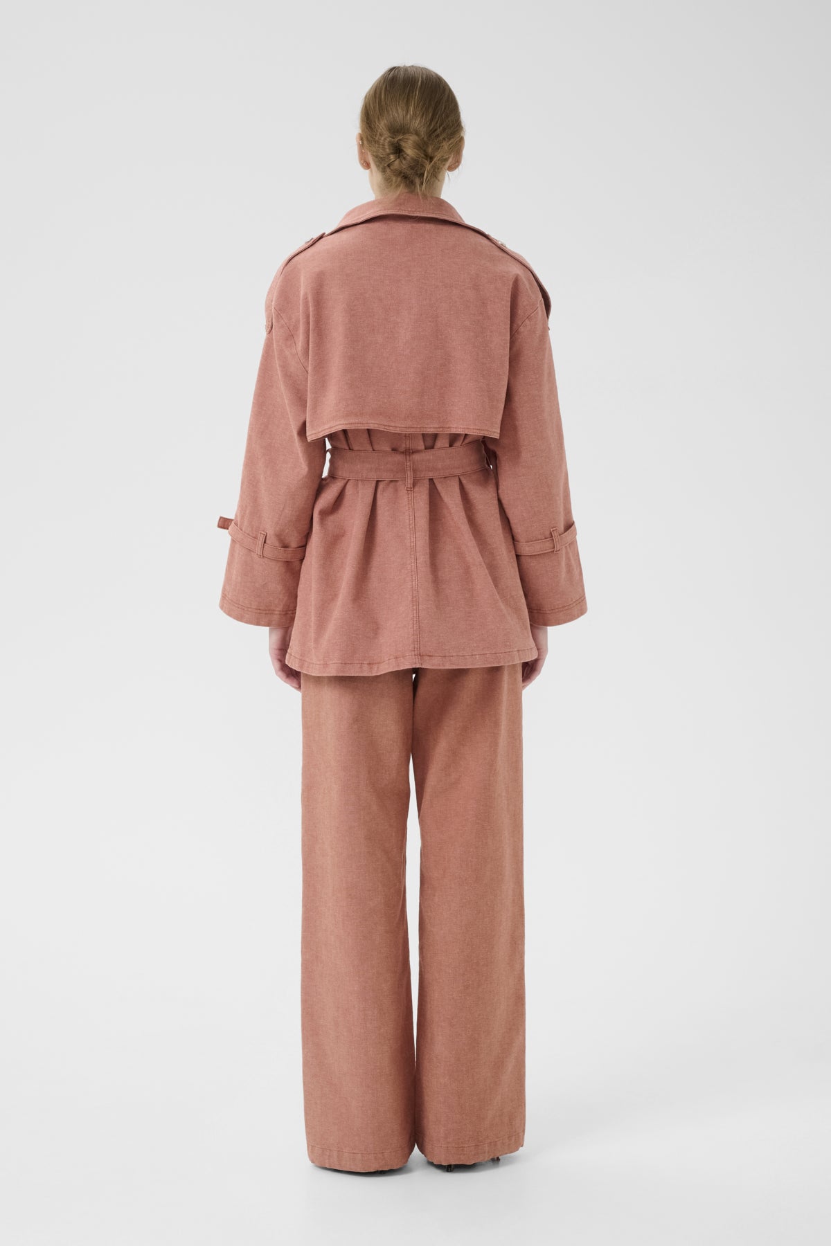 GZopa trenchcoat Rose powder structure denim - 10909925