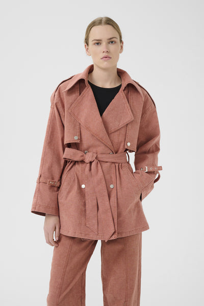 GZopa trenchcoat Rose powder structure denim - 10909925 Thumbnail