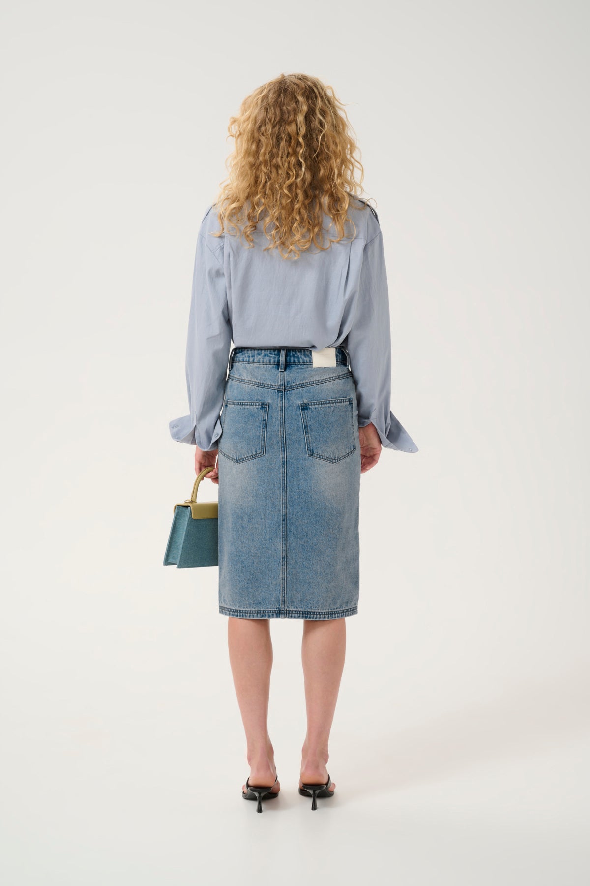 GZlayza pencil skirt Mid blue vintage wash - 10909944