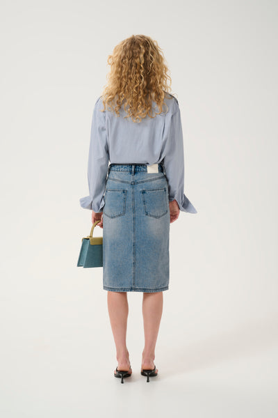 GZlayza pencil skirt Mid blue vintage wash - 10909944 Thumbnail