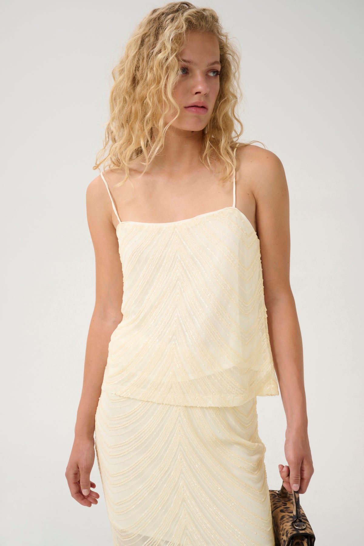 GZglira top Butter Yellow sequins - 10909954