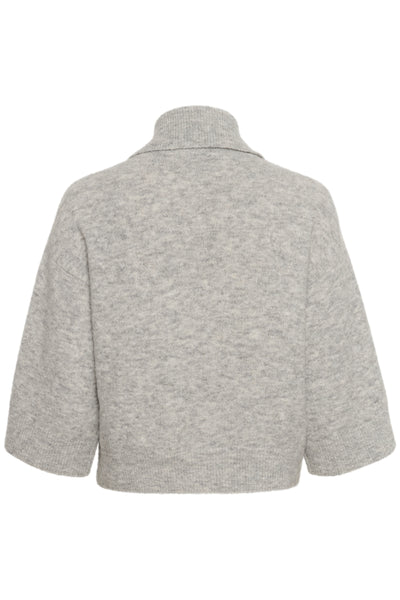 GZalpha ss cardigan Light Grey Melange - 10909984 Thumbnail
